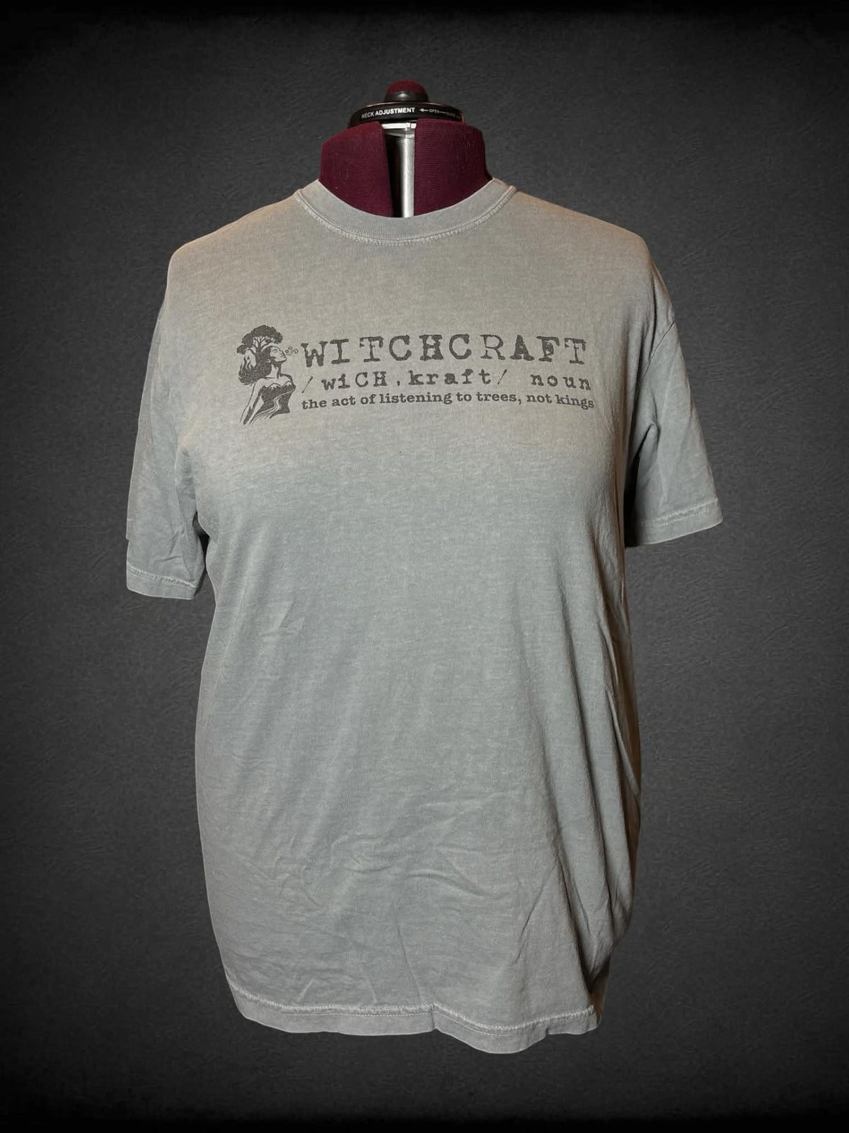 2X Comfort Colors grey t shirt with “Witchcraft” definition graphic on front