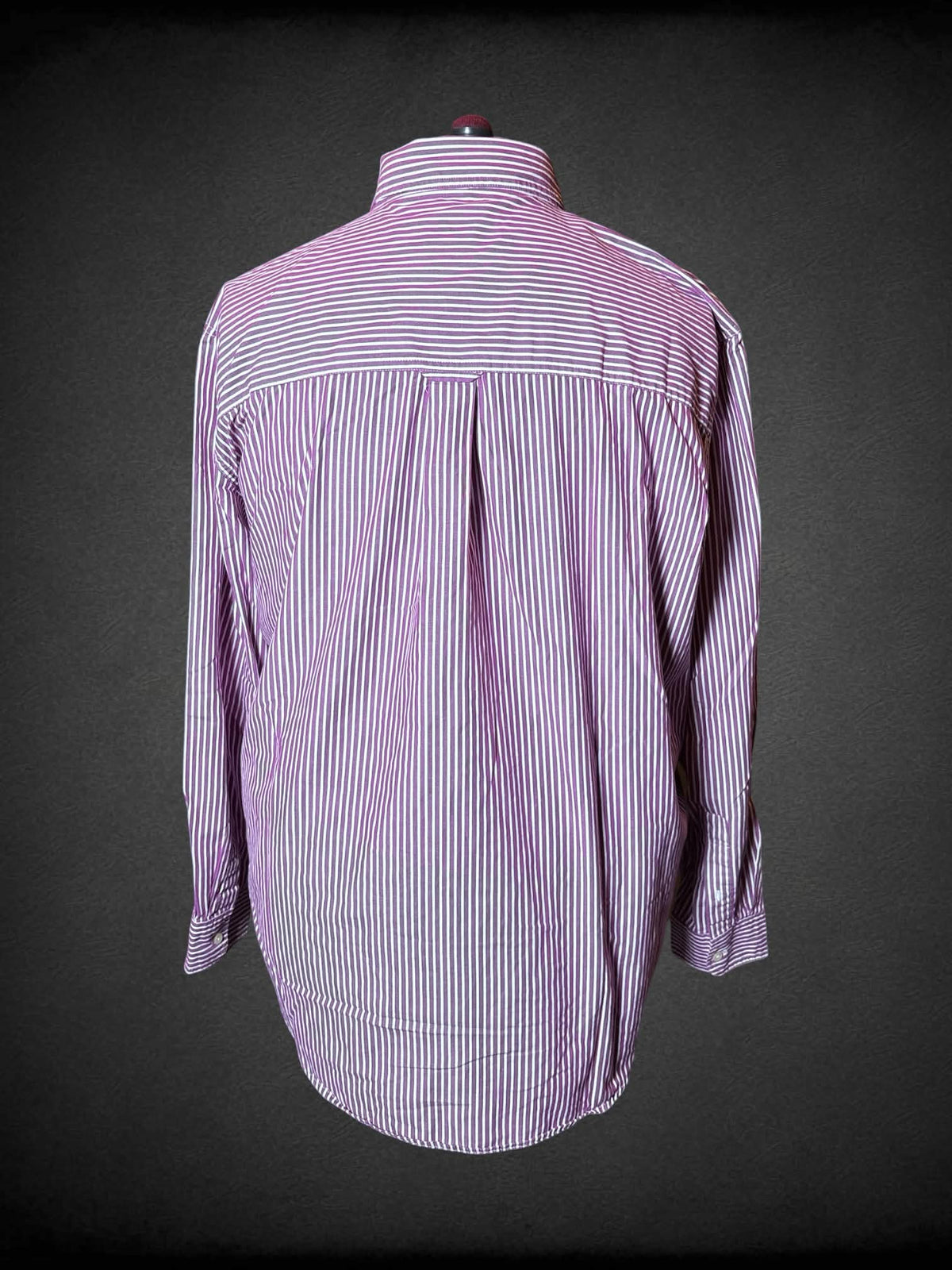3X Chaps white & purple striped button-down shirt with pocket on front