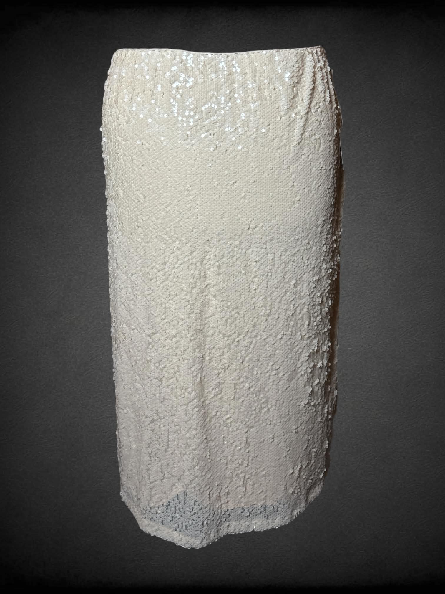 4X Lauren Conrad NWT beige sequined skirt with stretch waist