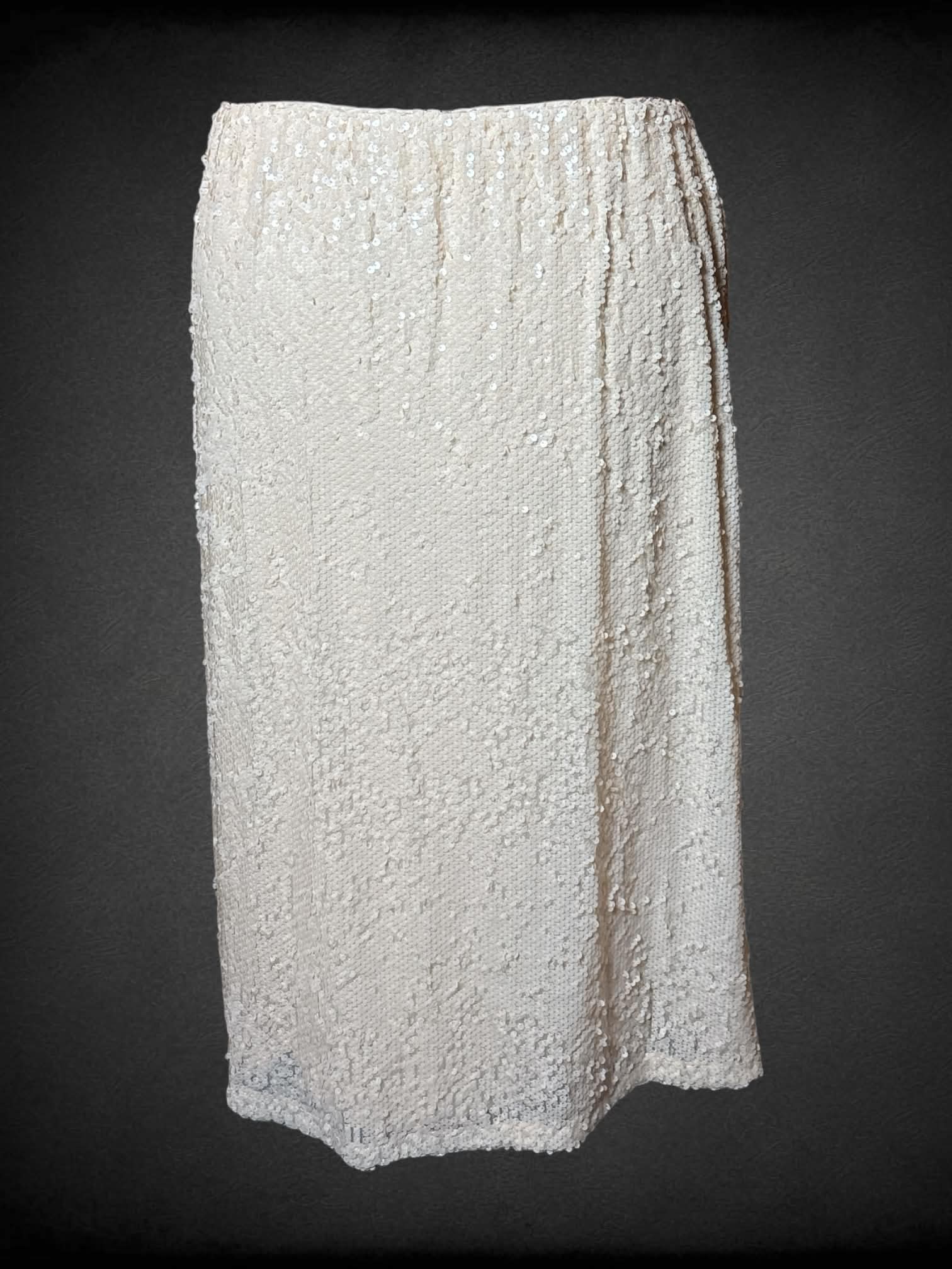 4X Lauren Conrad NWT beige sequined skirt with stretch waist