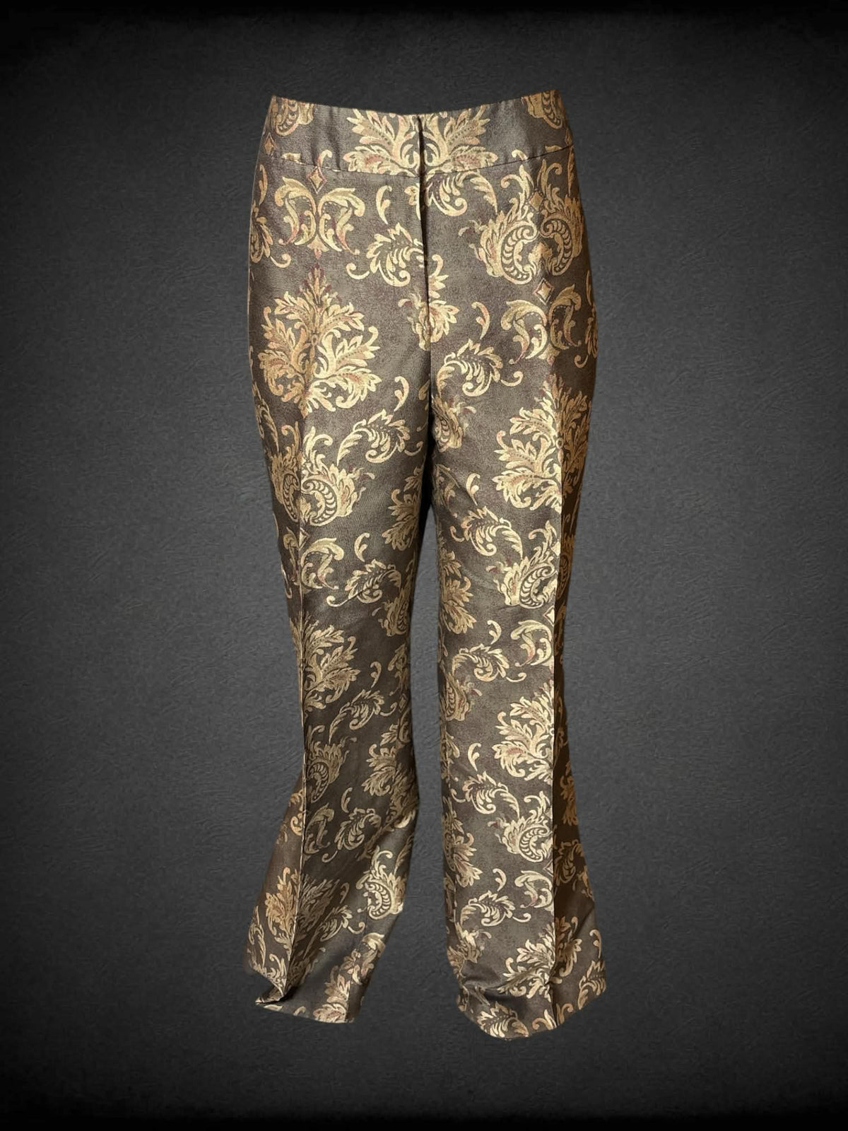 L Talbots NWT brown pants with ornamental botanical design