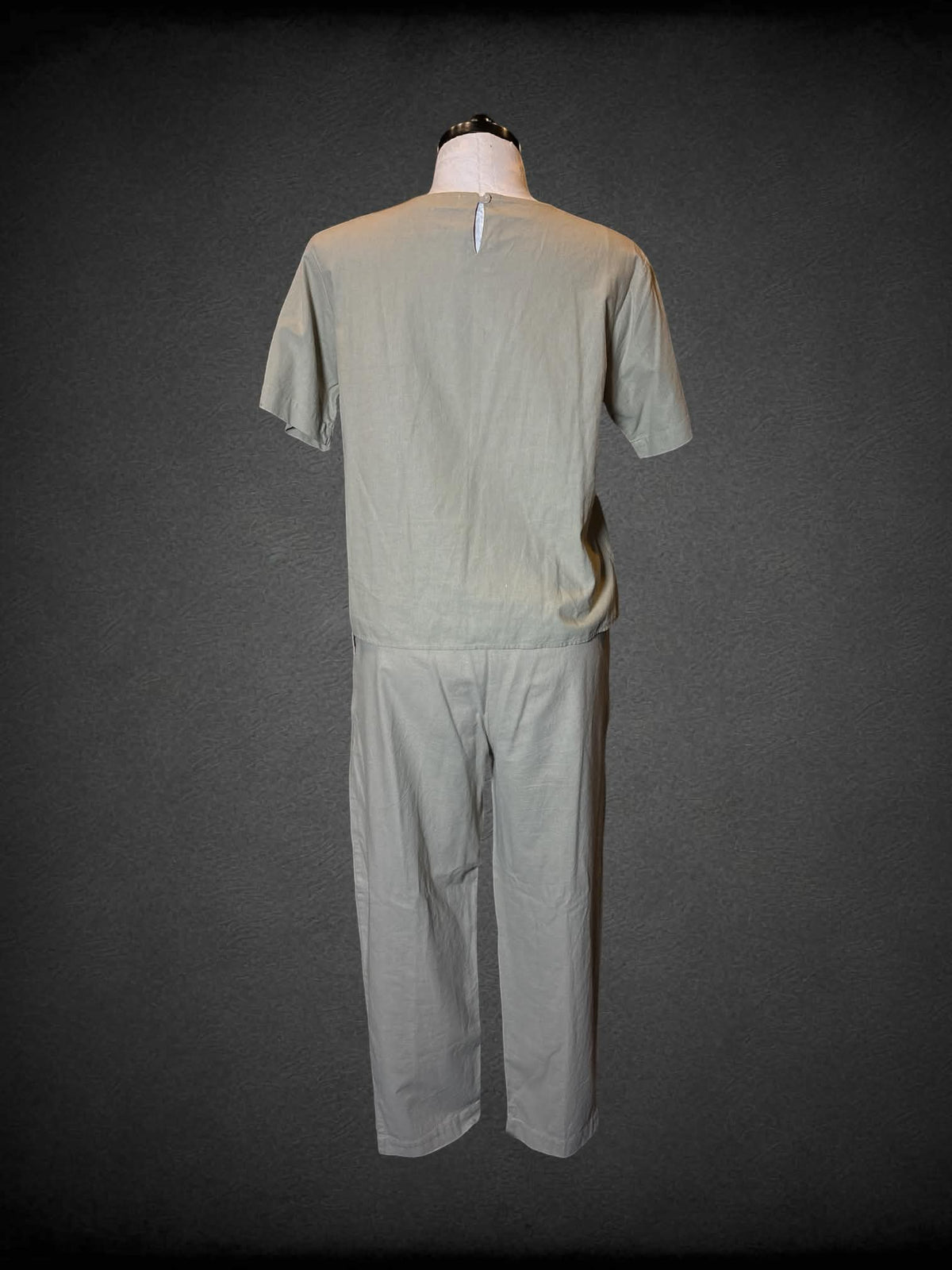 0X Halsey Collection vintage tan two-piece set with pants, and top with embroidery on front