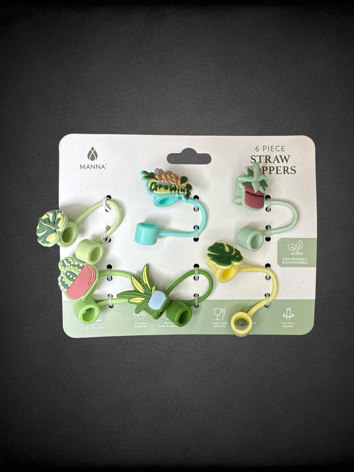 Manna 6 piece eco-friendly plant straw toppers