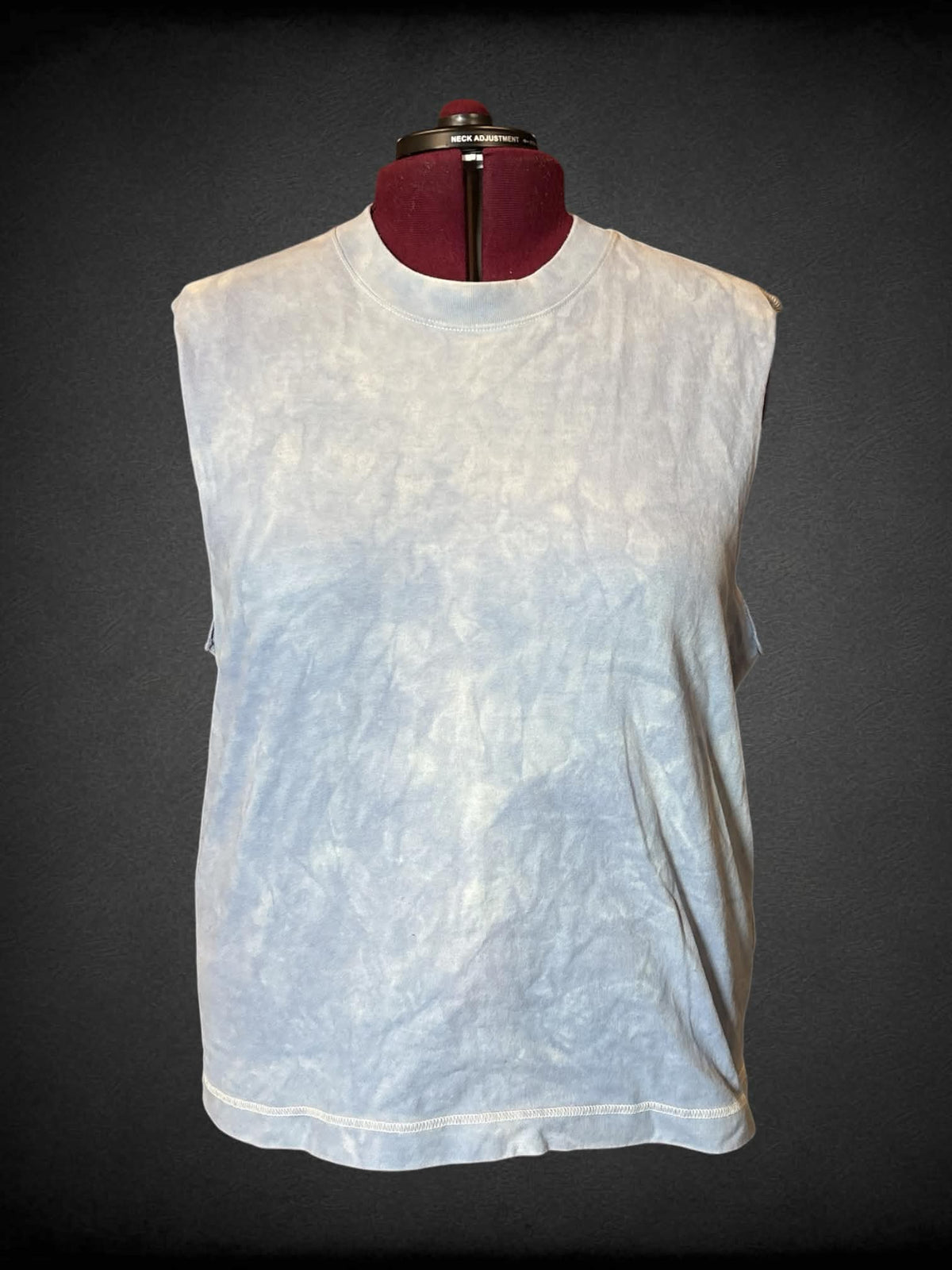2X Abercrombie & Fitch light blue and white tie dye cut off muscle tee