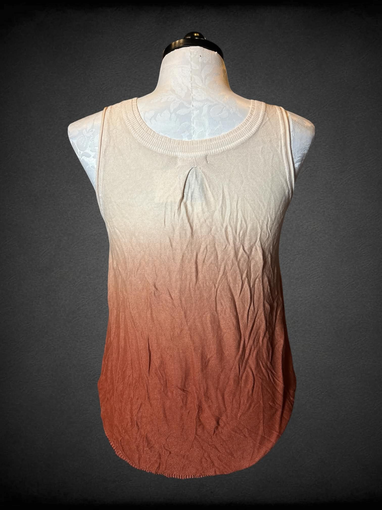 1X NWT Silence + Noise beige to orange ombré knit sleeveless top