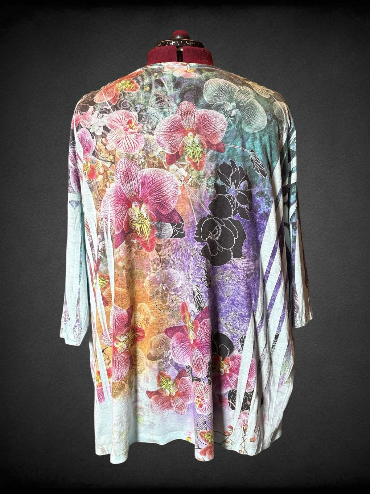6X Liz & Me light blue long sleeve top with multicolor floral design