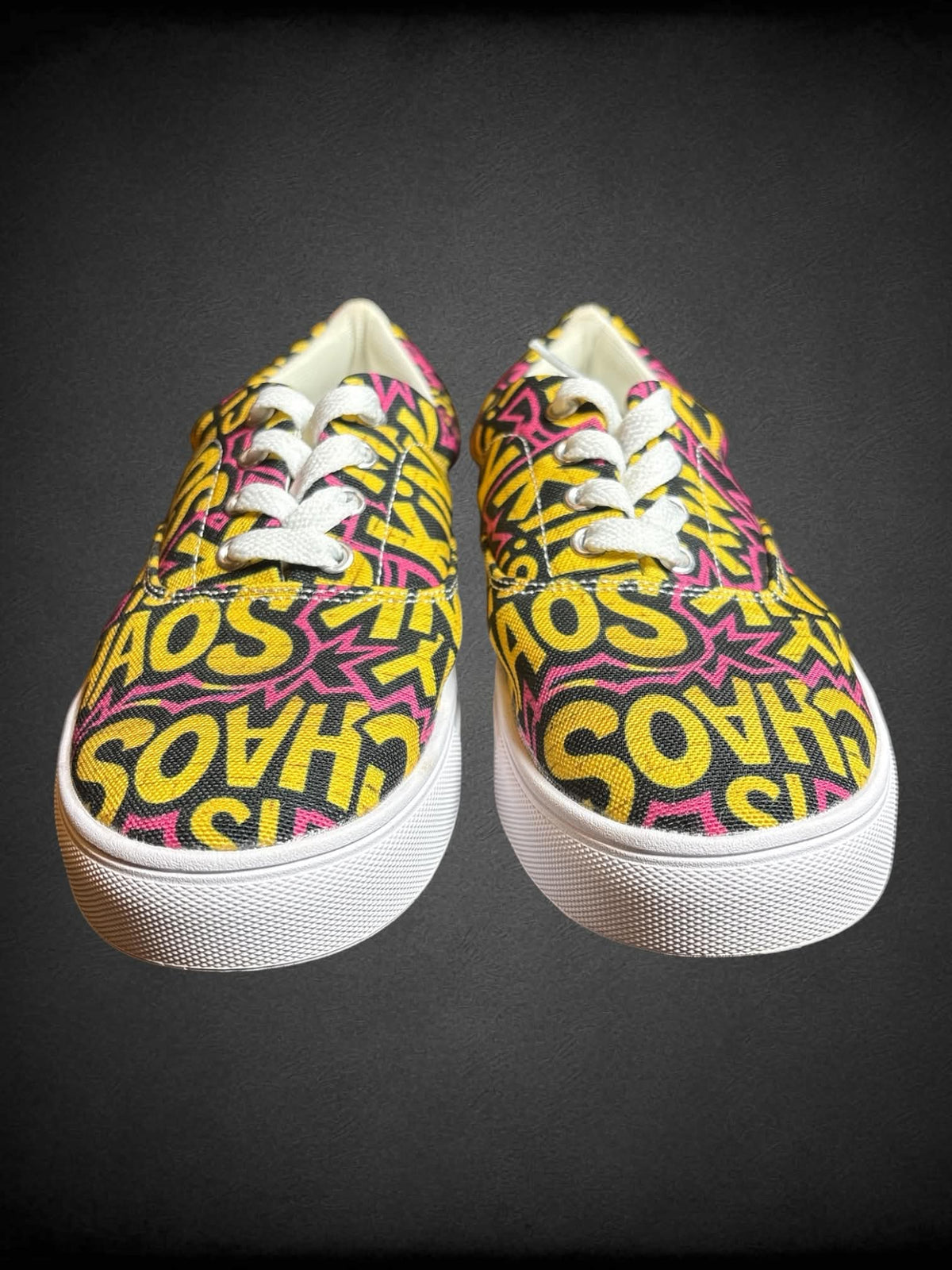 US Size 7 black vans style with “My Kink is Chaos” print