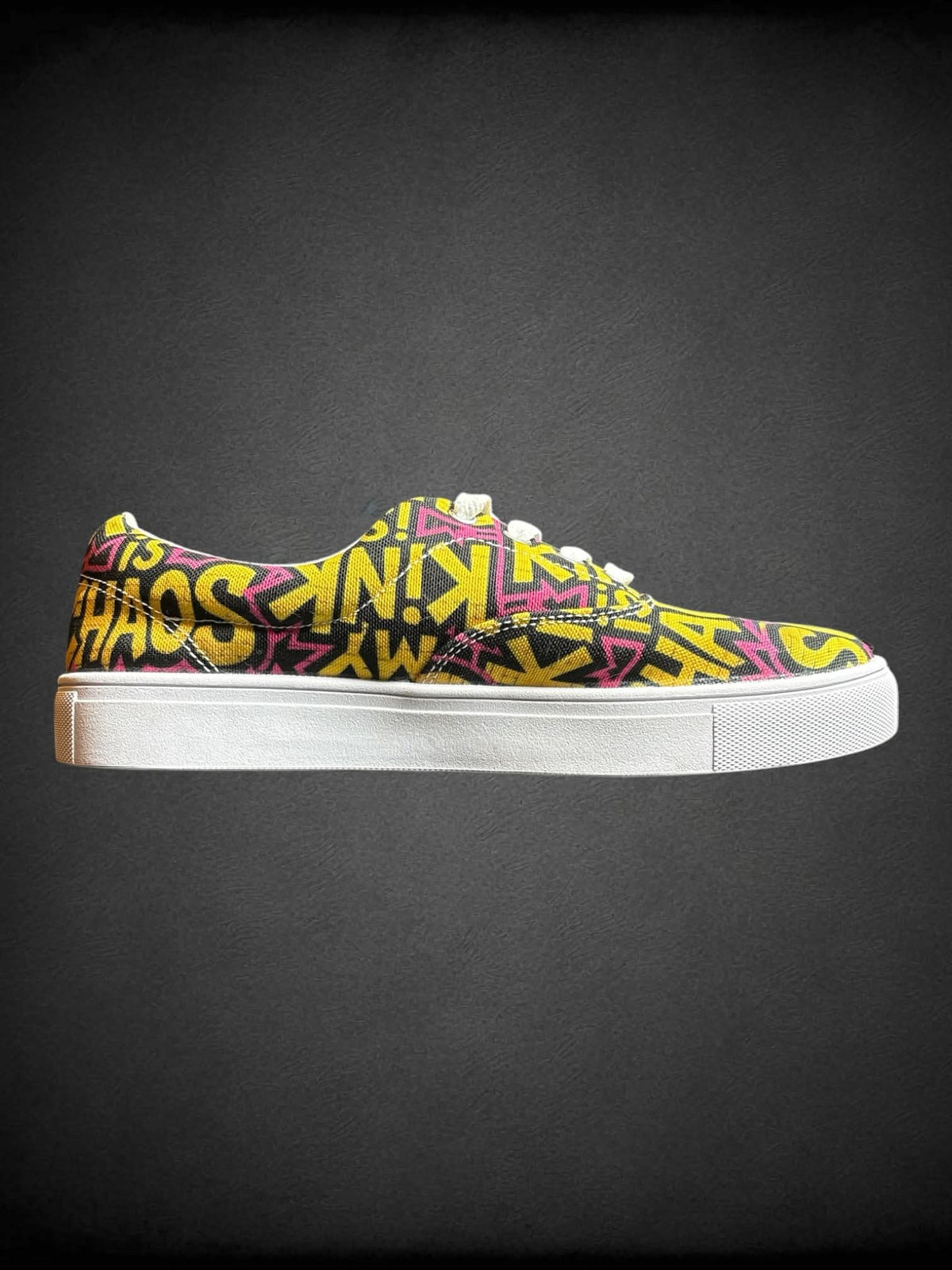 US Size 7 black vans style with “My Kink is Chaos” print
