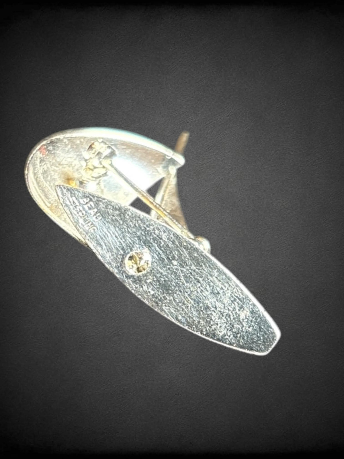Vintage silver sail boat brooch