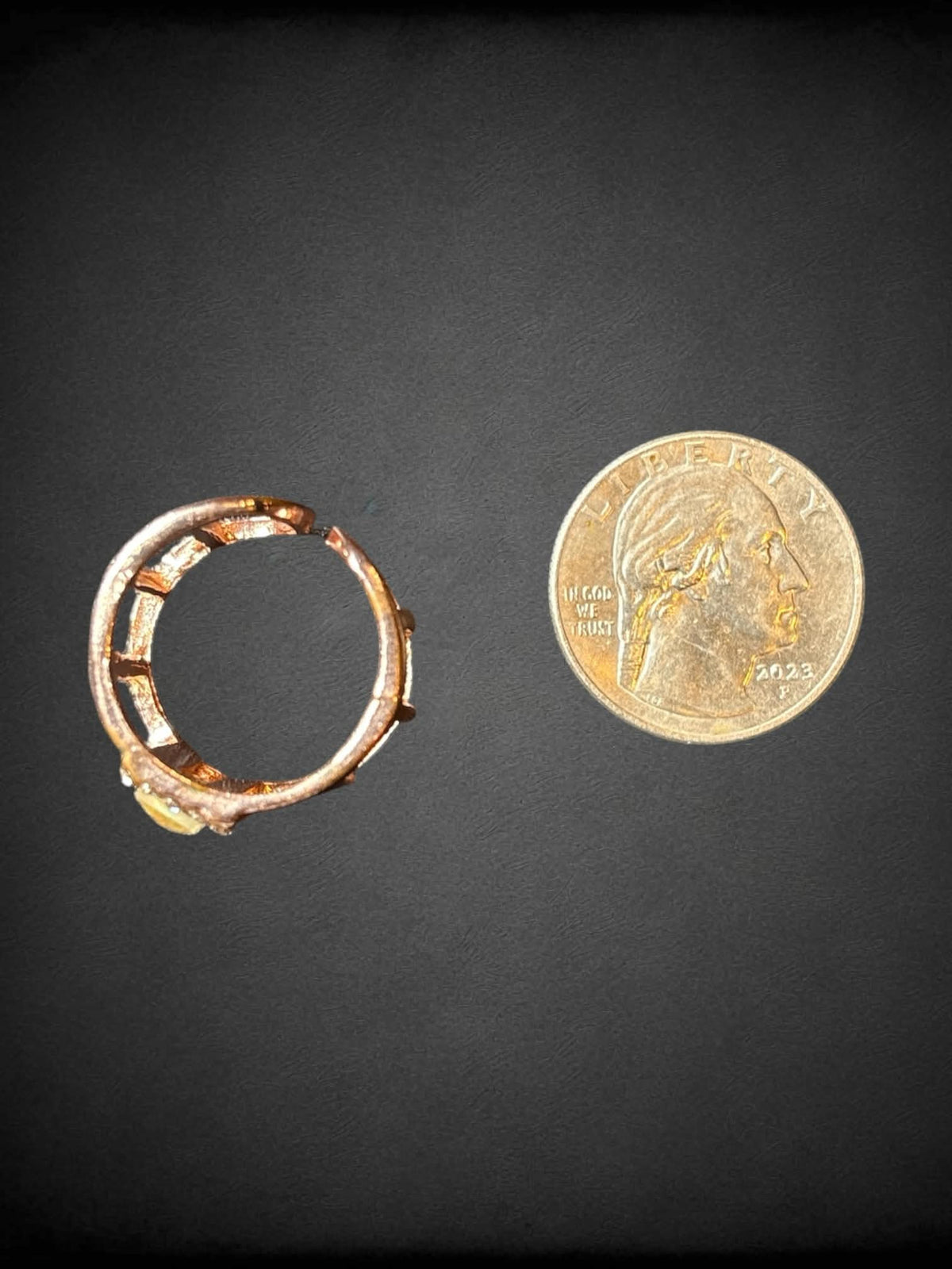 Size 8 chunky ring with bedazzled rhinestone