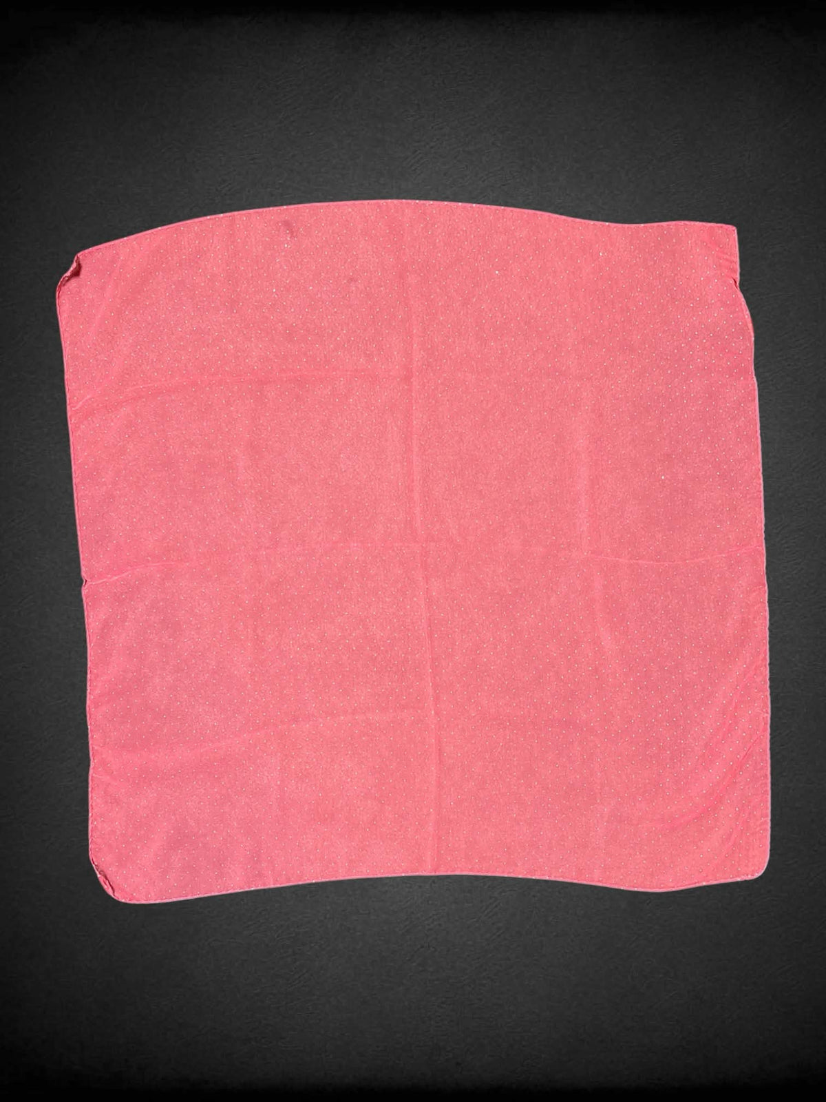 Alerted vintage pink square scarf with tiny white polka dots