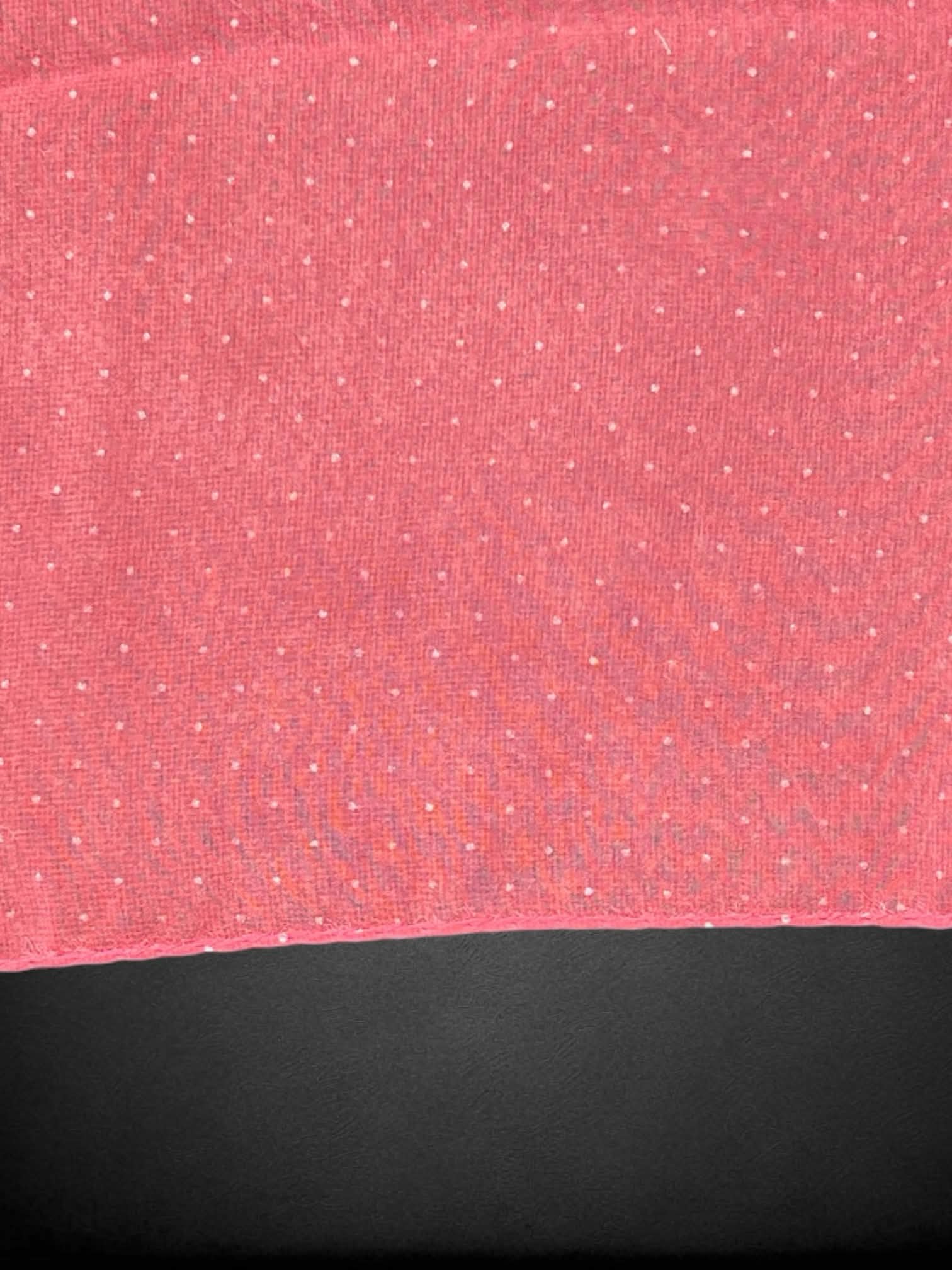 Alerted vintage pink square scarf with tiny white polka dots