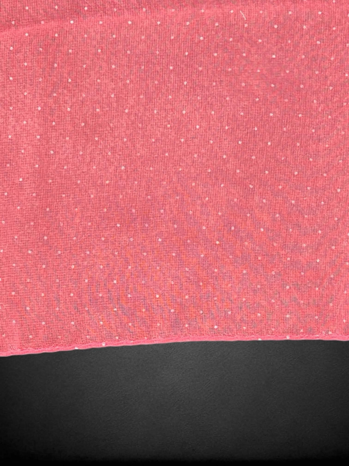 Alerted vintage pink square scarf with tiny white polka dots