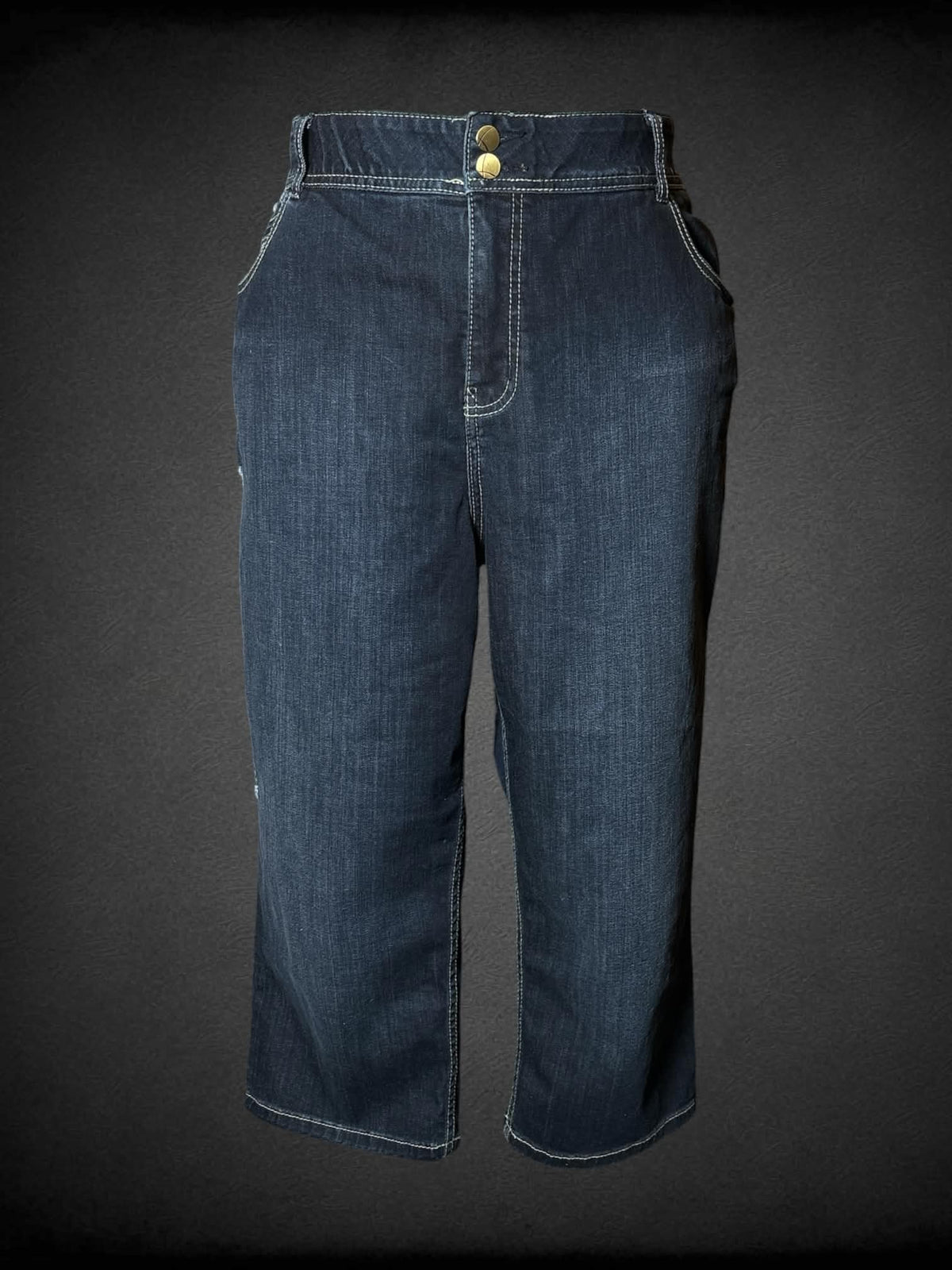2X Lane Bryant dark blue denim capris with stretch waist