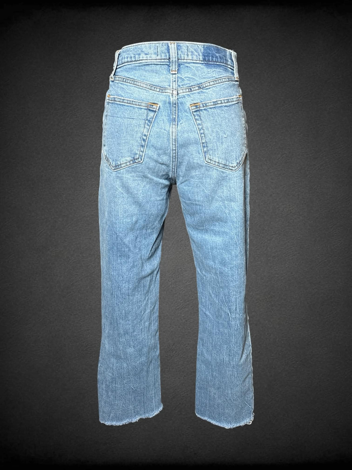 S Abercrombie & Fitch light blue high-waisted jeans with distressed design