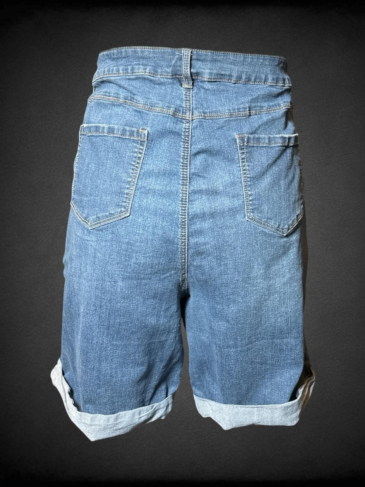3X Avenue blue high-waisted jorts with stretch waist