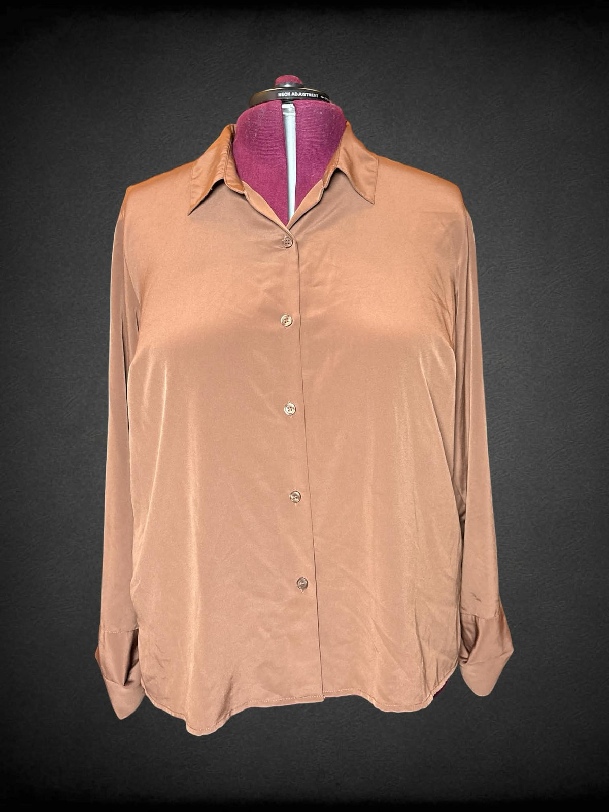 2X Notations vintage brown button-up shirt