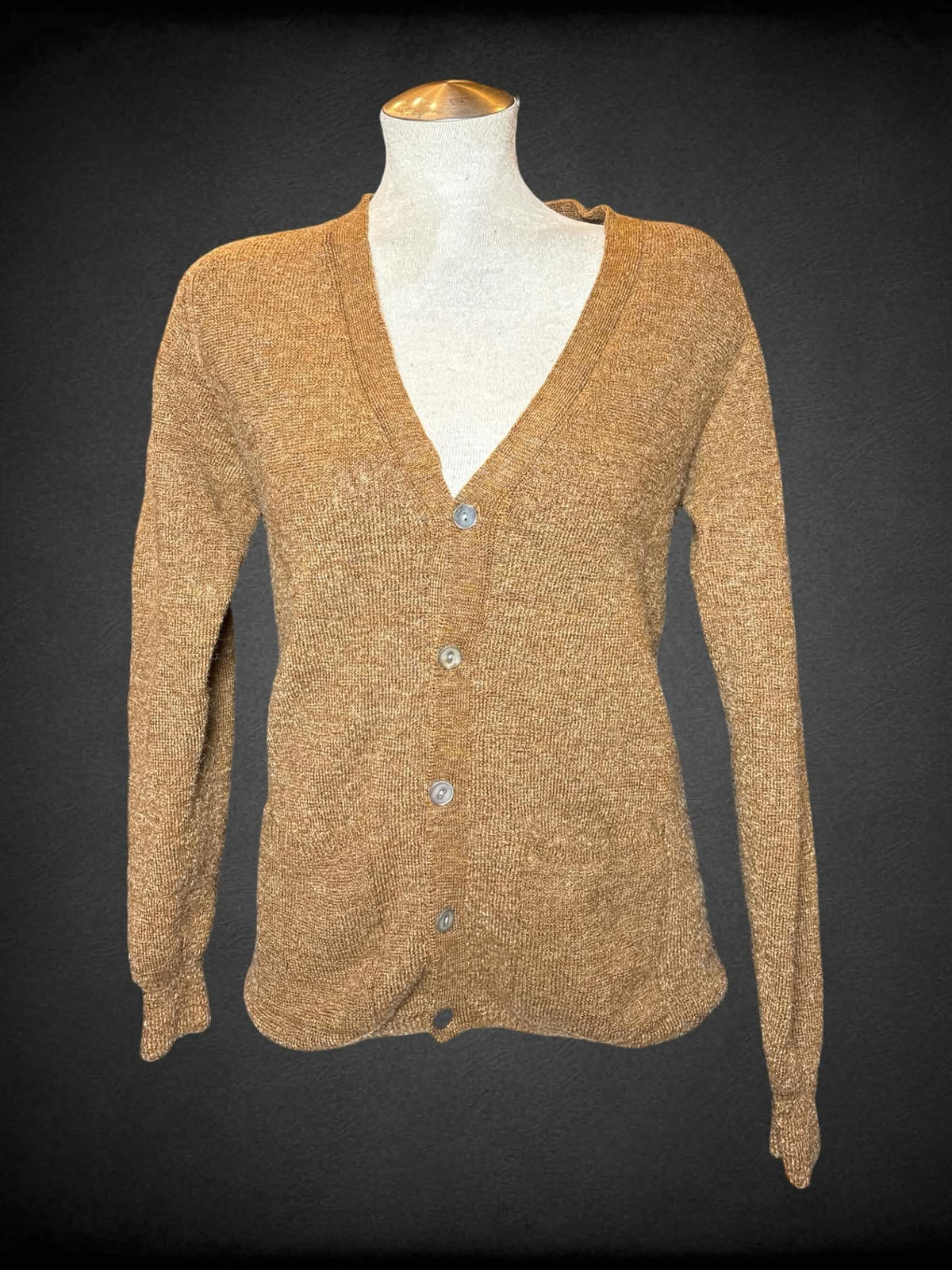 L Dove Creek Collection brown wool button-up cardigan