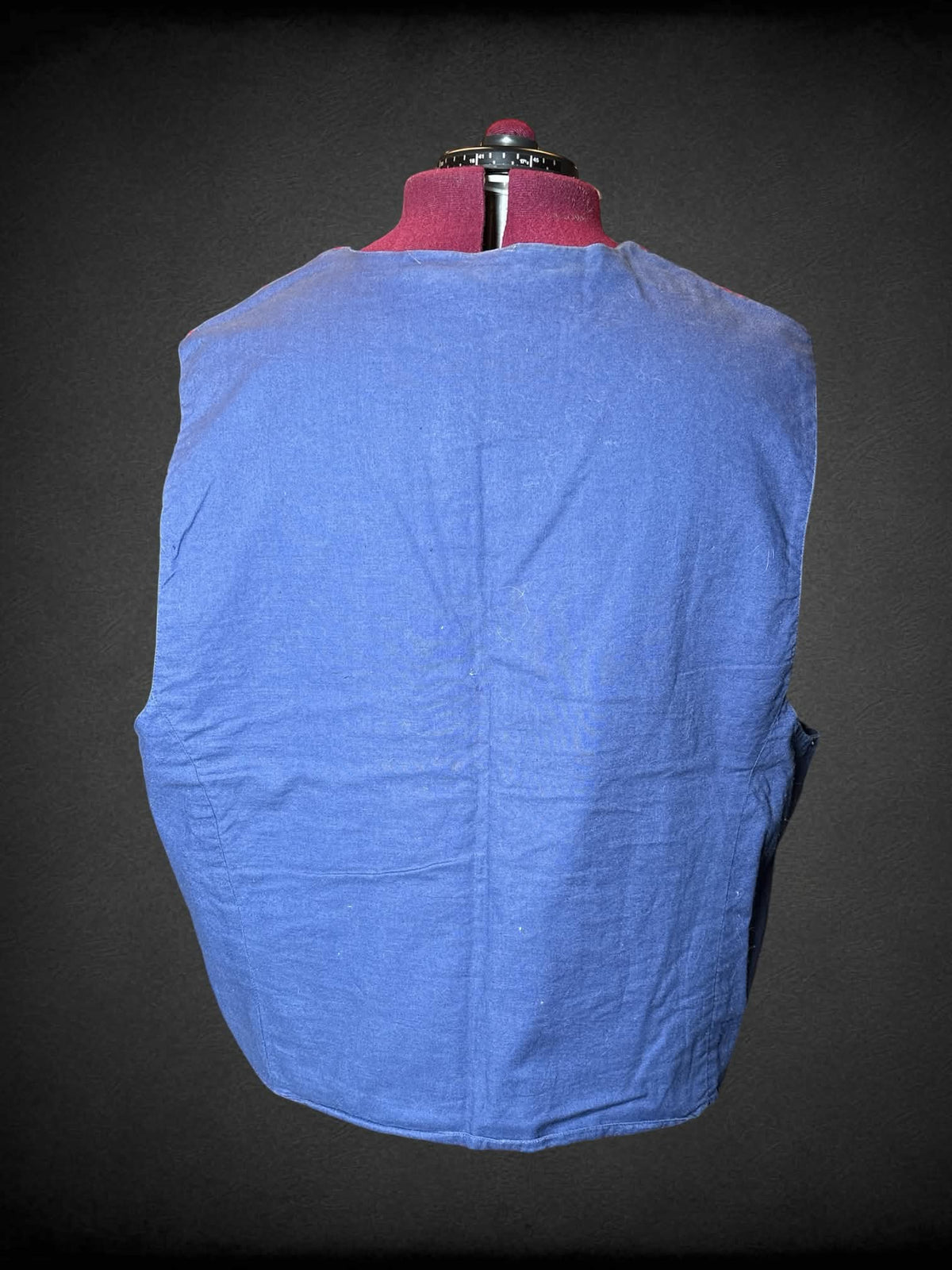 4X Jacque & KoKo vintage blue button-up vest with embroidered floral design