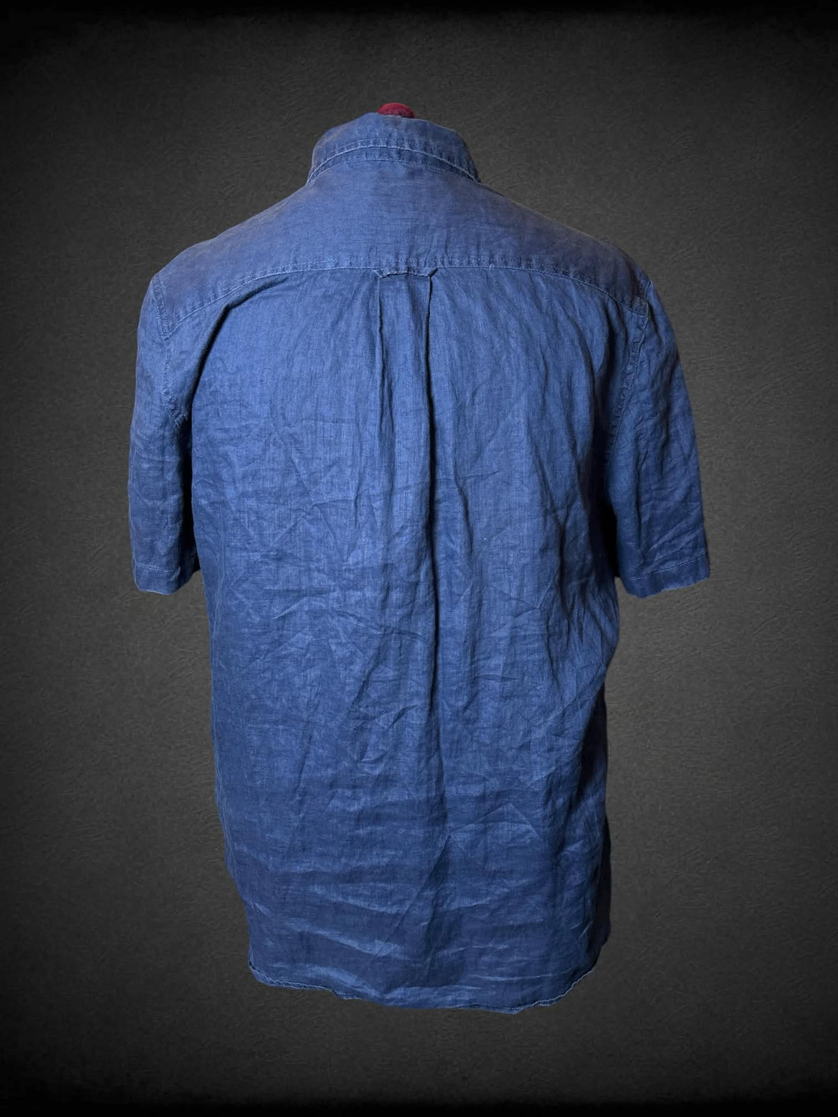 2X Nat Nast blue linen button-up shirt with pocket on front
