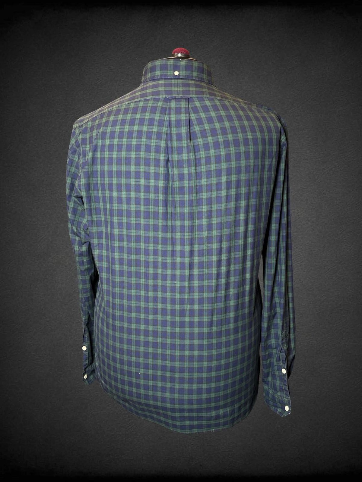 2X Ralph Lauren blue & green plaid button-down shirt with pocket on front