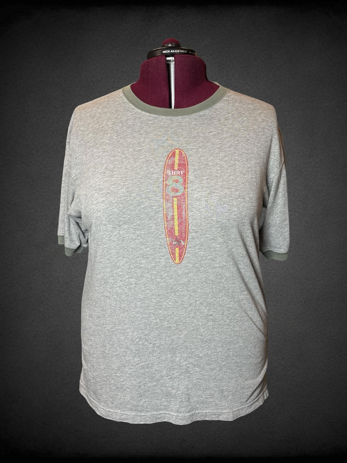 3X Gap heather grey t shirt with faded surf board graphic on front