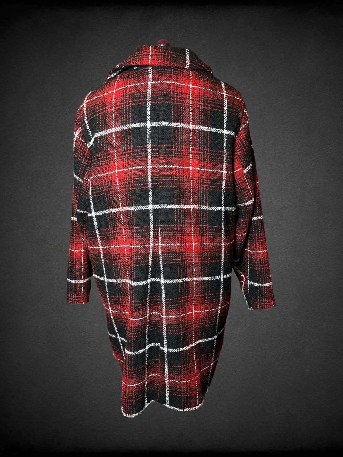 3X Torrid NWT red plaid long pea coat with pockets
