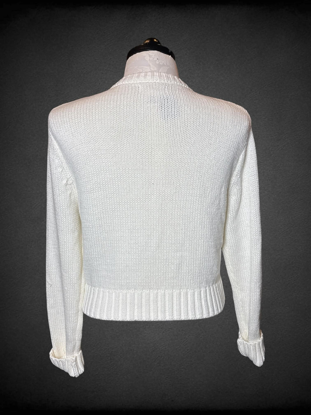 0X Jessica Simpson white knit button-up sweater