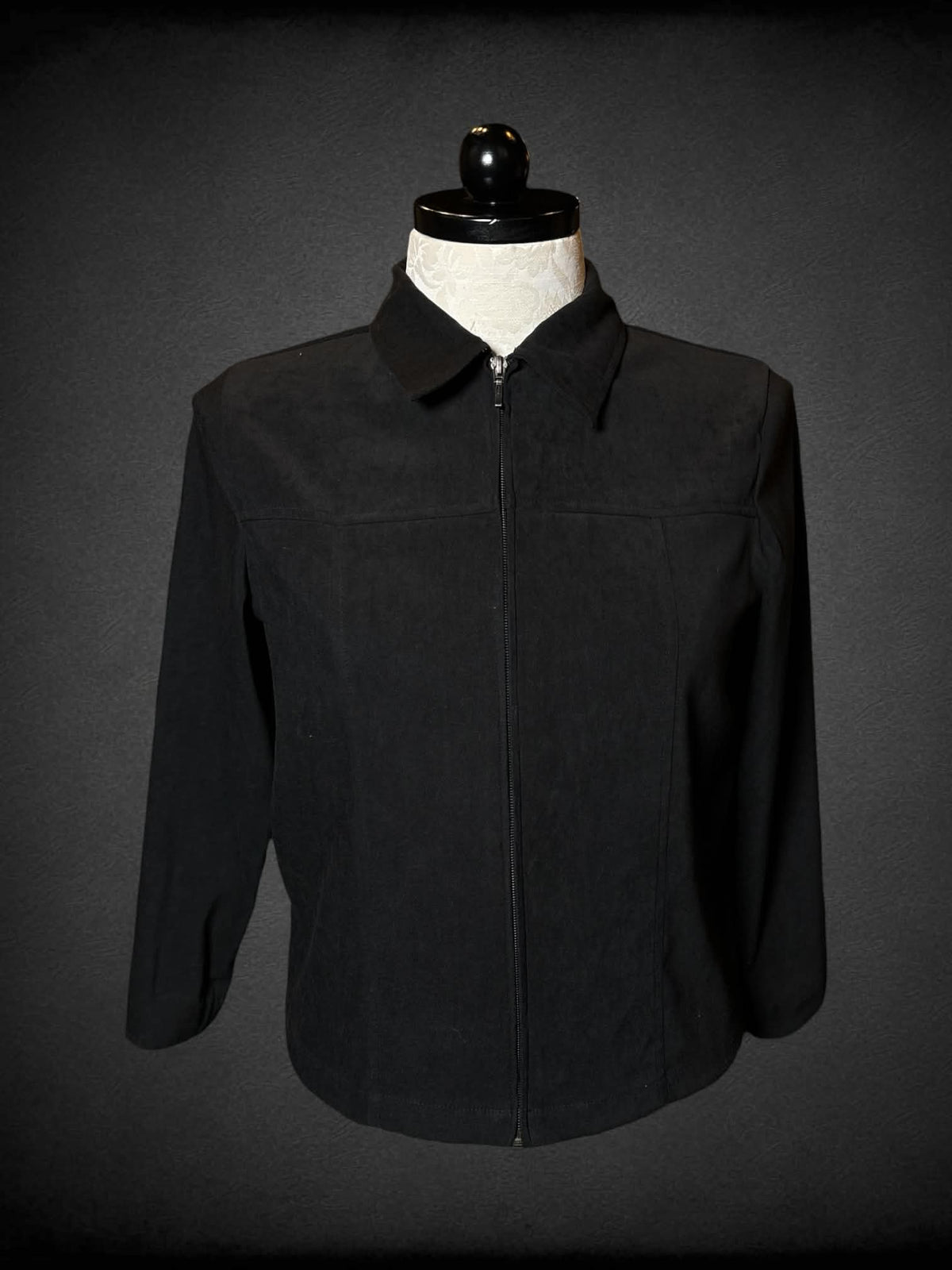 0X Croft & Barrow black zip-up jacket