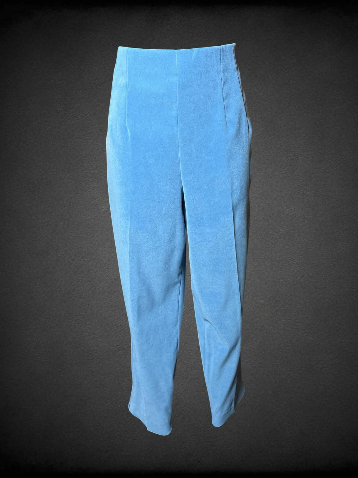 M Briggs vintage light blue high-waisted pants with stretch waist, and zipper on side