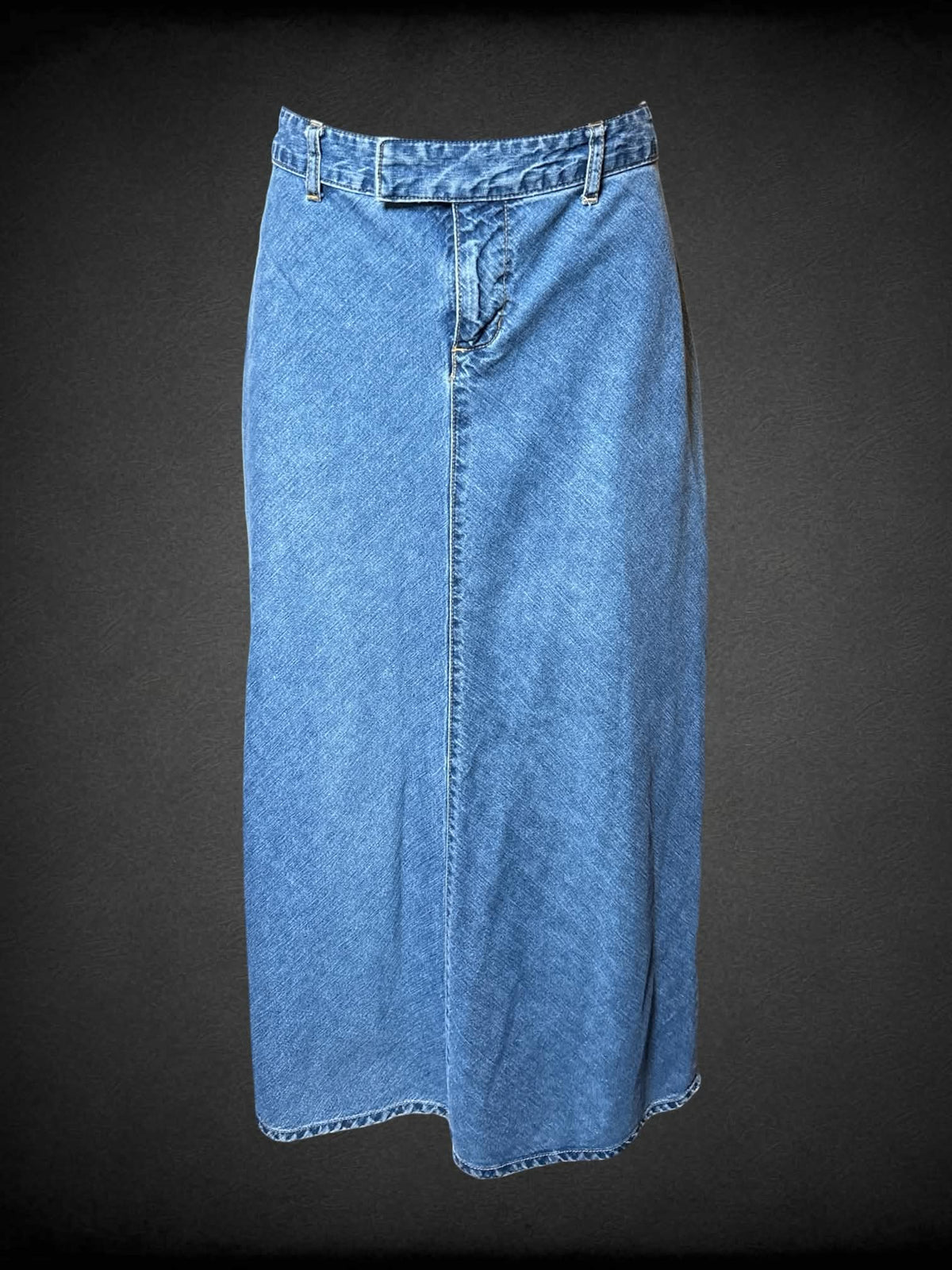 L Old Navy Y2K blue denim skirt with slit in back