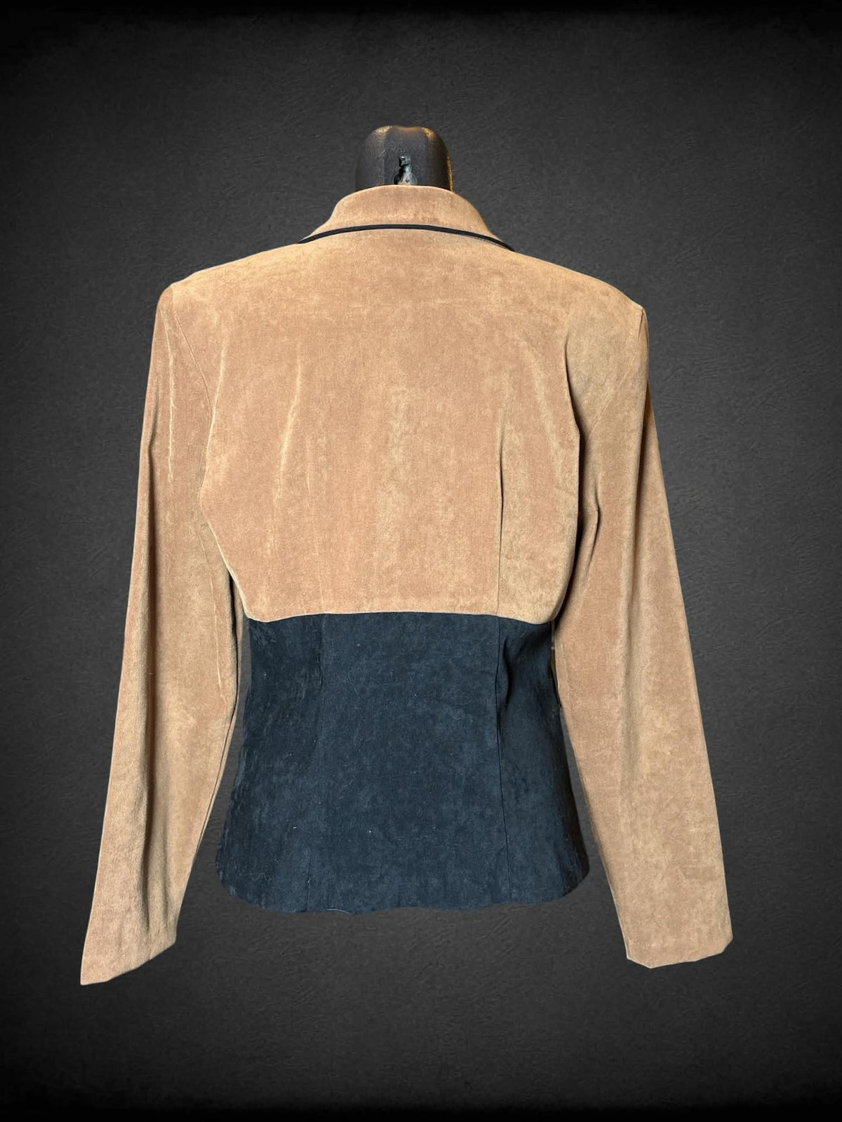 M Frederick’s of Hollywood vintage brown & black “suede-like” blazer with buttons on front