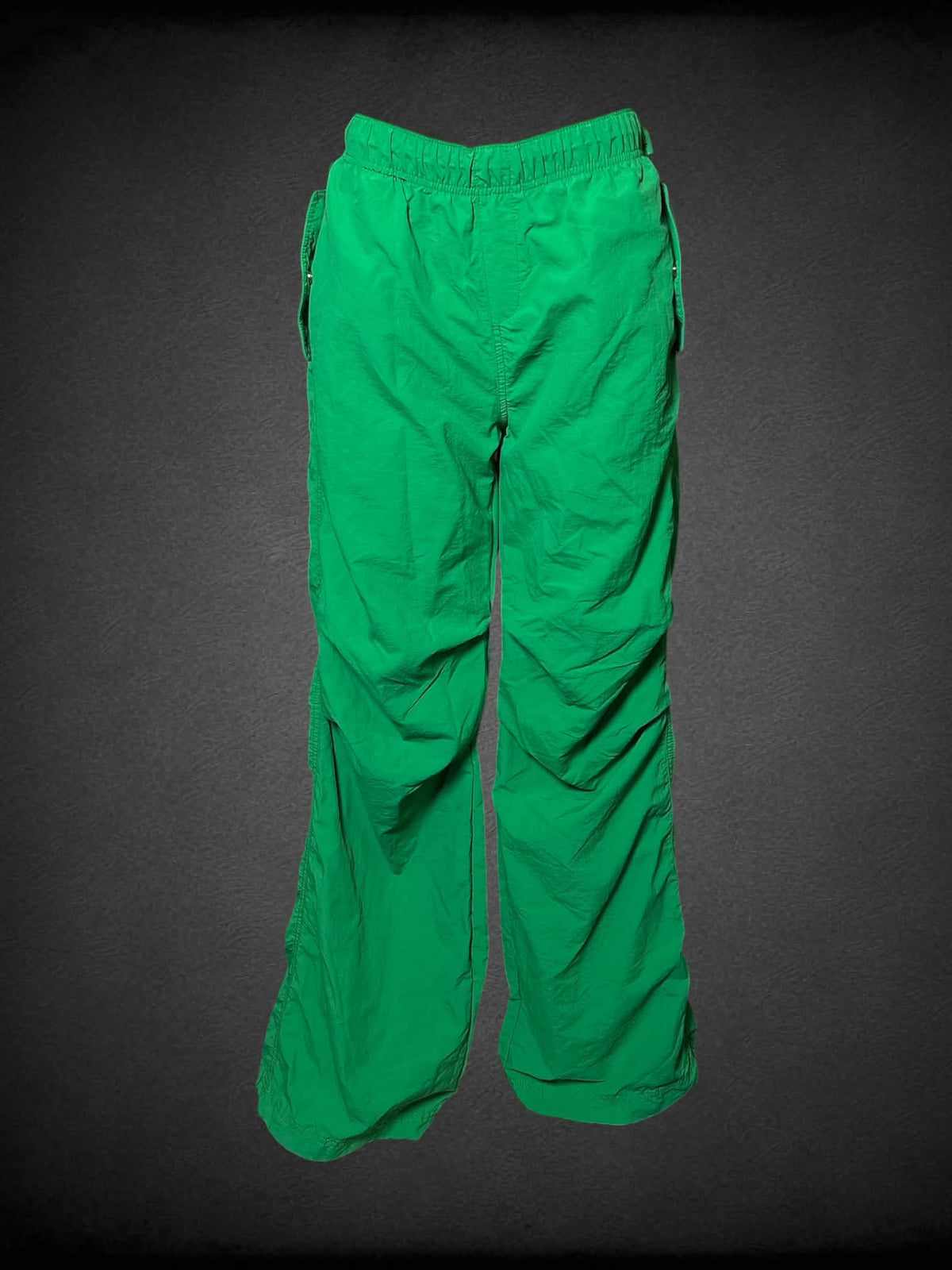 L Love Tree green windbreaker pants with adjustable stretch waist