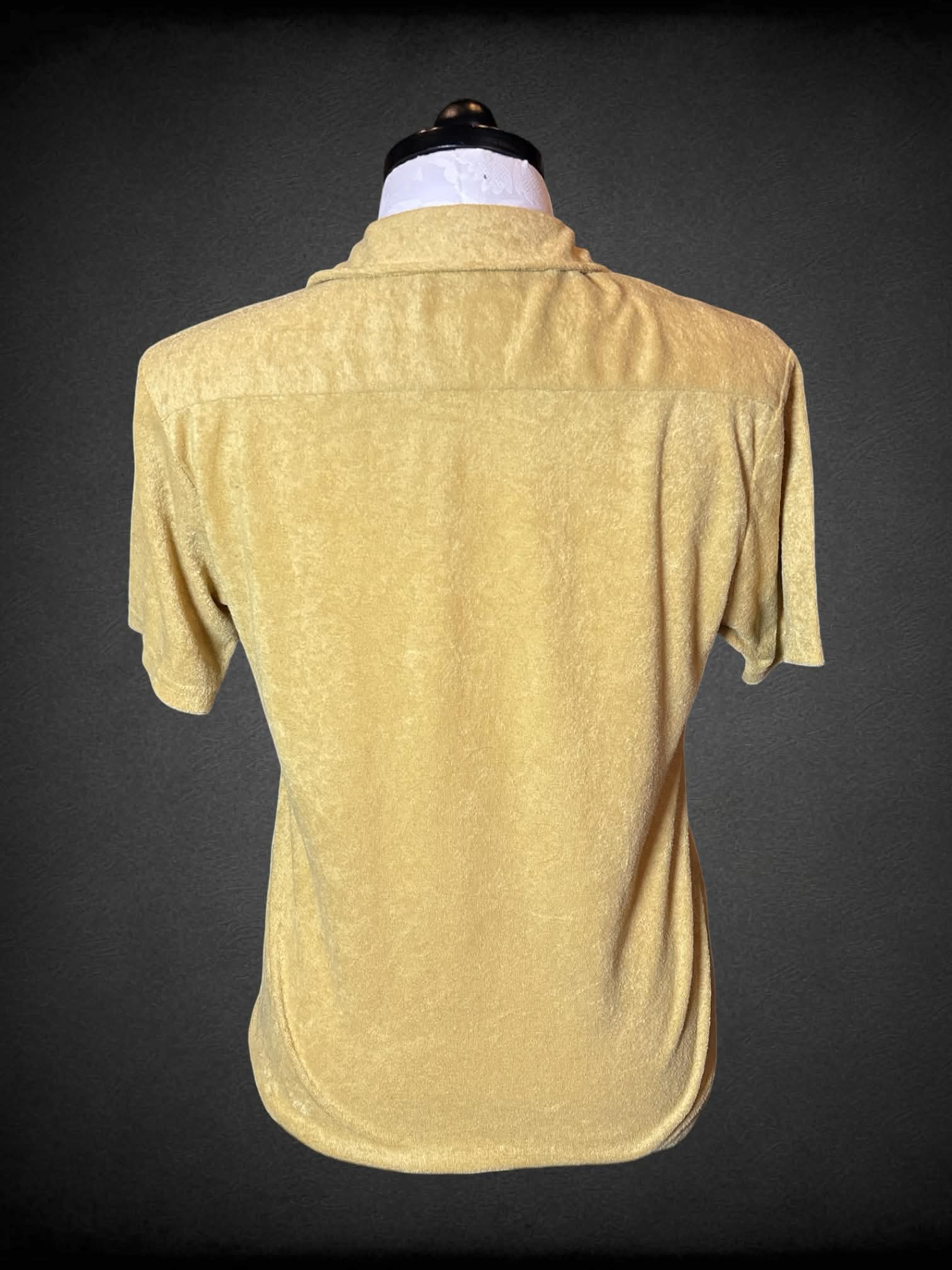 0X Super Massive mustard yellow button-up shirt with “towel-like” texture