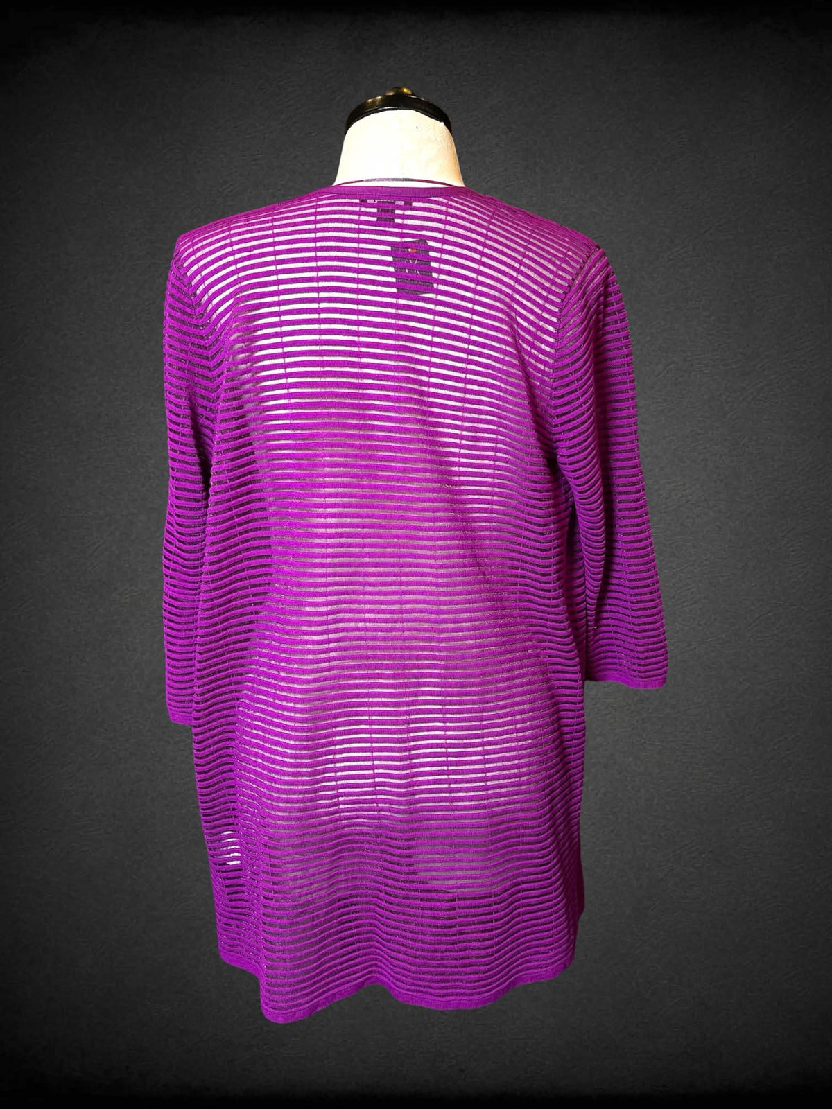 1X Alfani purple sheer striped cardigan