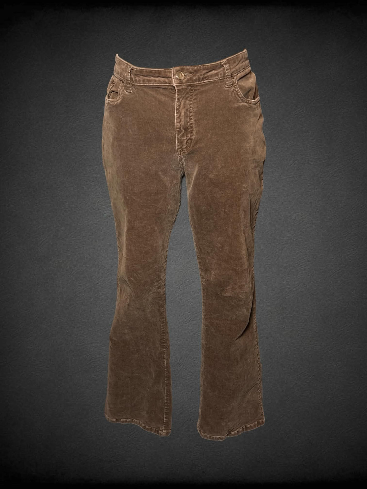 1X Riders brown low-rise bootcut corduroy pants