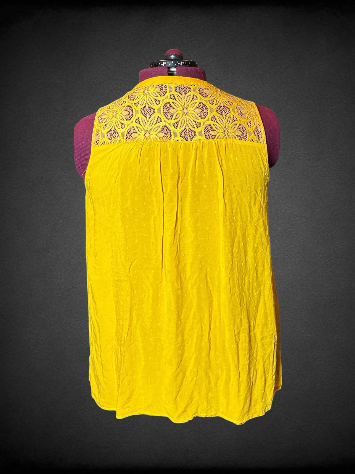 2X Torrid yellow flowy blouse with embroidered floral design