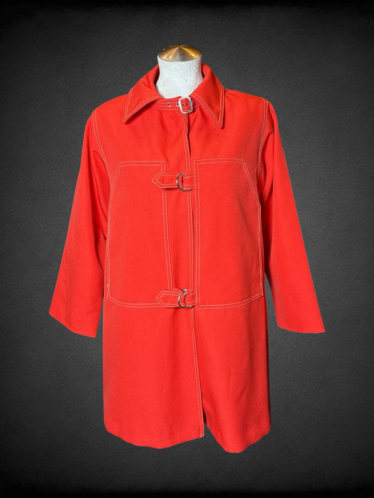 L Jerold vintage orange coat with buckles