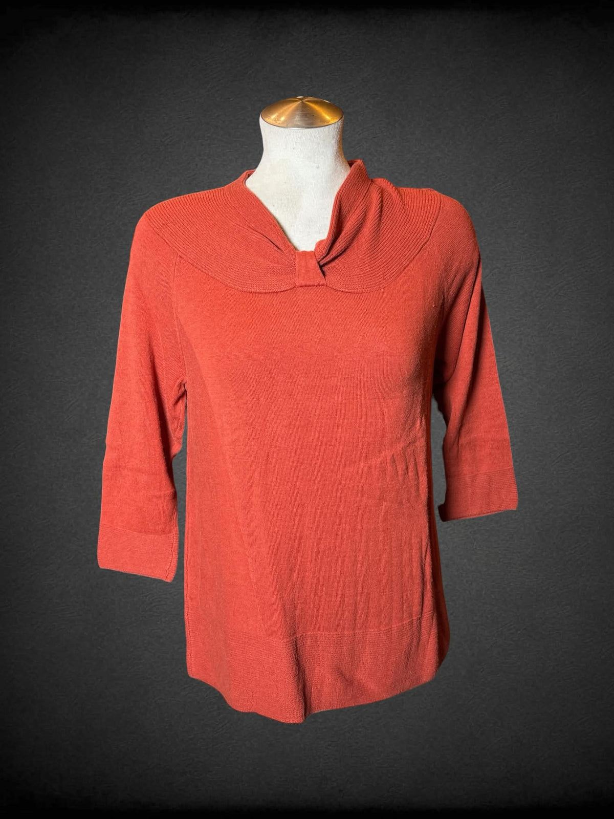 L Christopher & Banks brick red three-quarter sleeve sweater