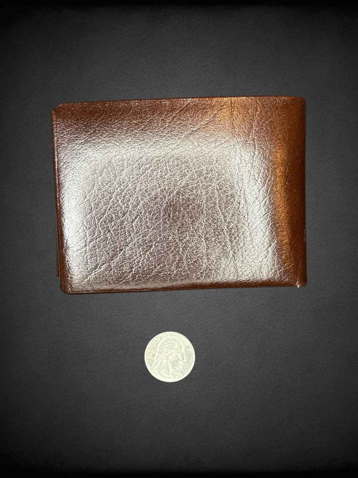 Vintage brown buffalo calf leather wallet
