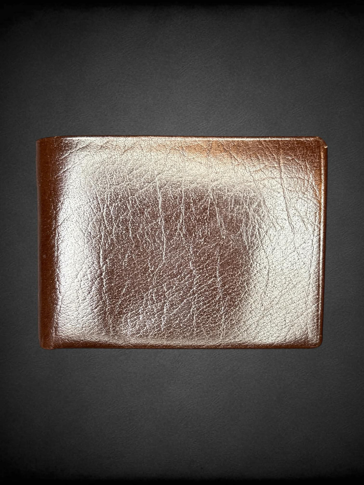 Vintage brown buffalo calf leather wallet
