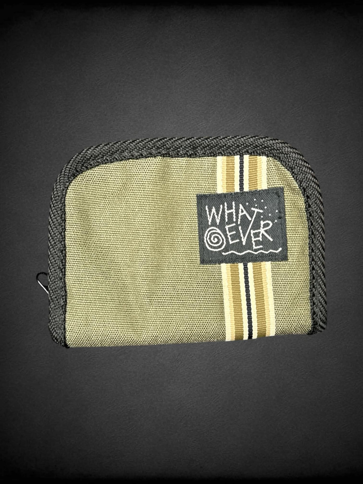 Whatever green zip-up wallet with striped design