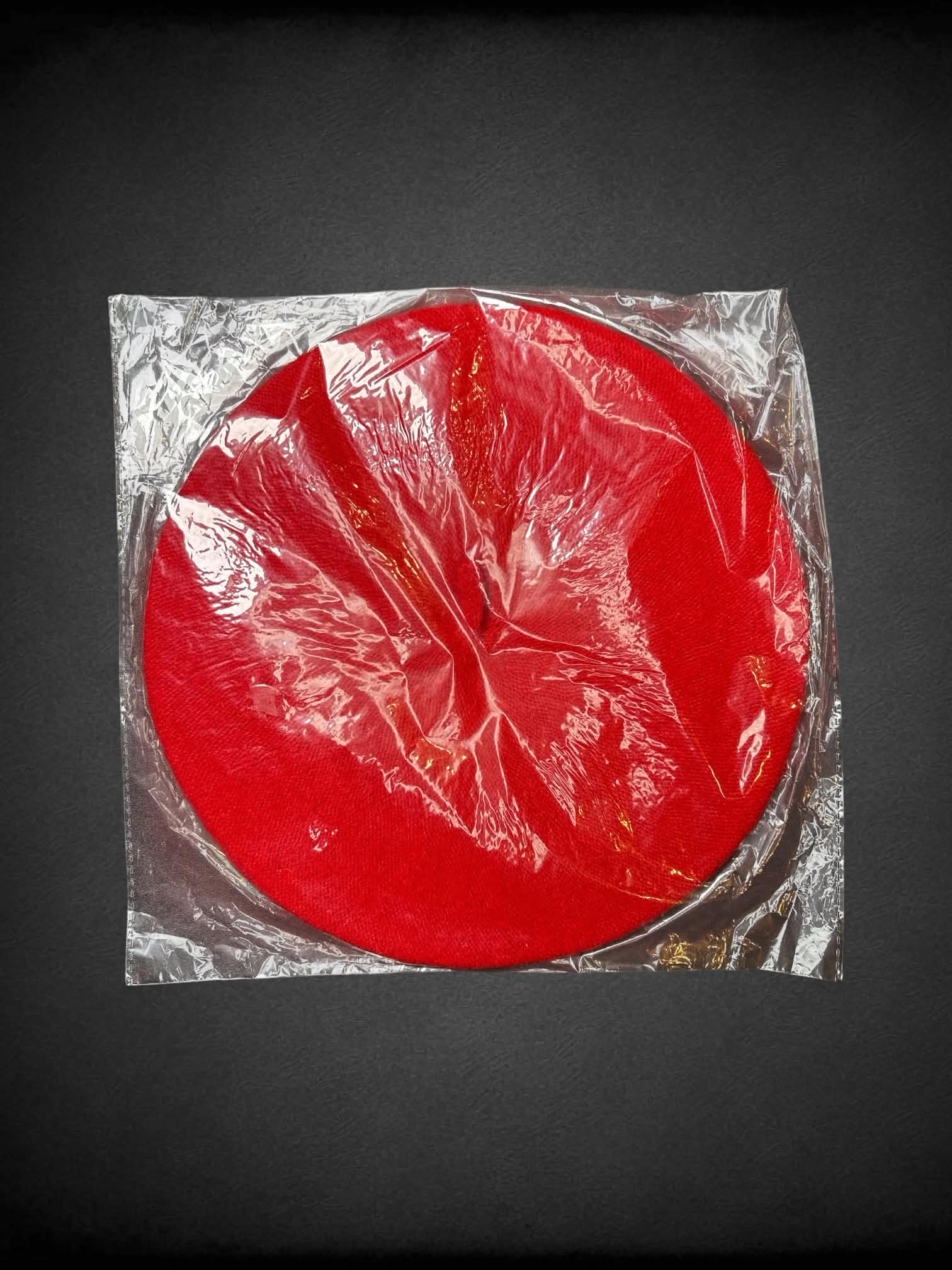Red knit beret new in package