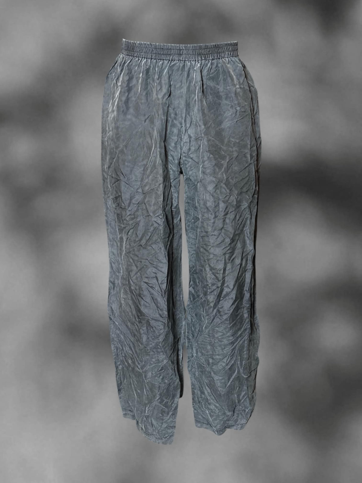 XS Feu Follet vintage charcoal silk pants with stretch waist