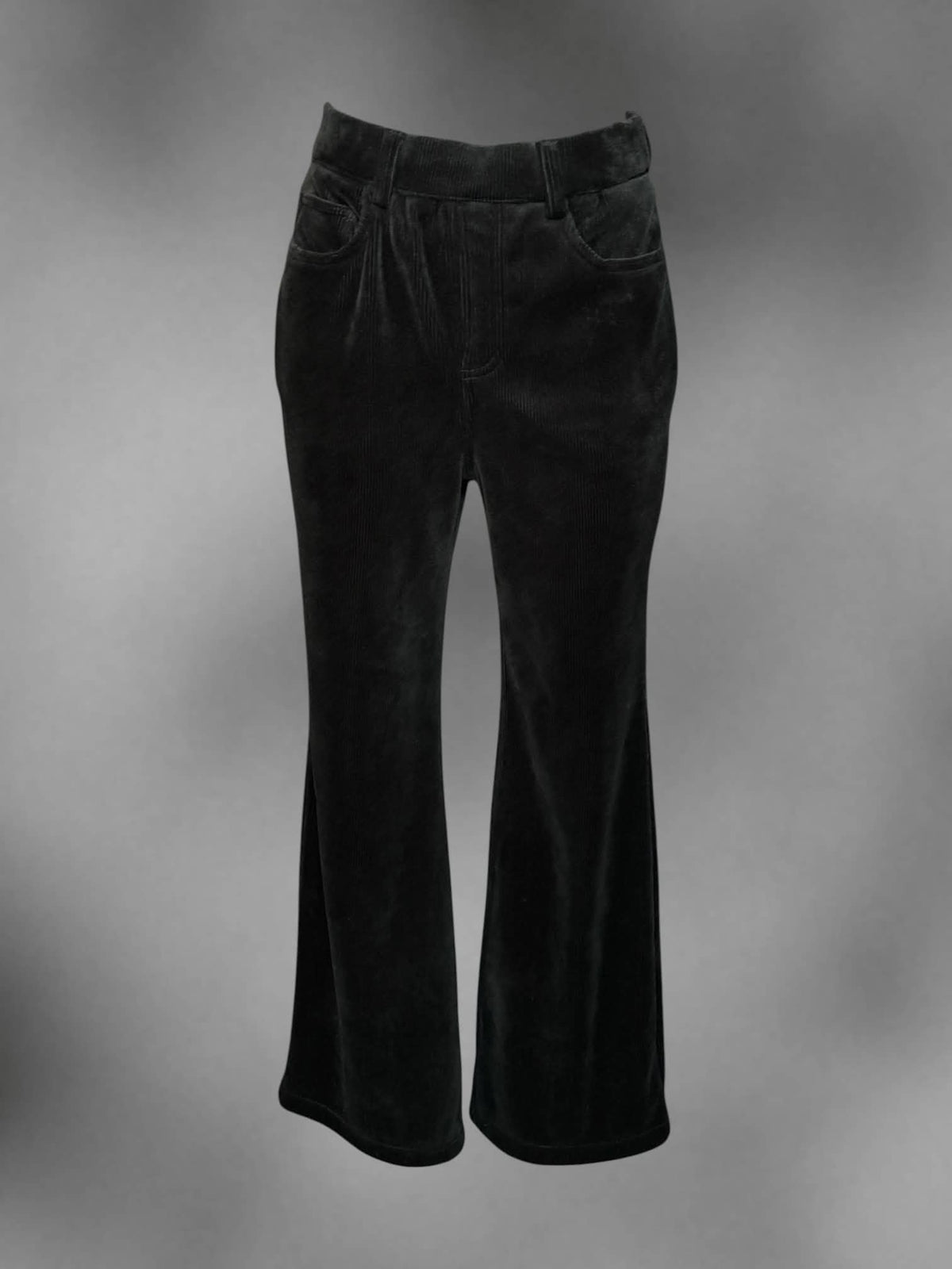 S Halara black soft corduroy high-waisted pants with stretch waist