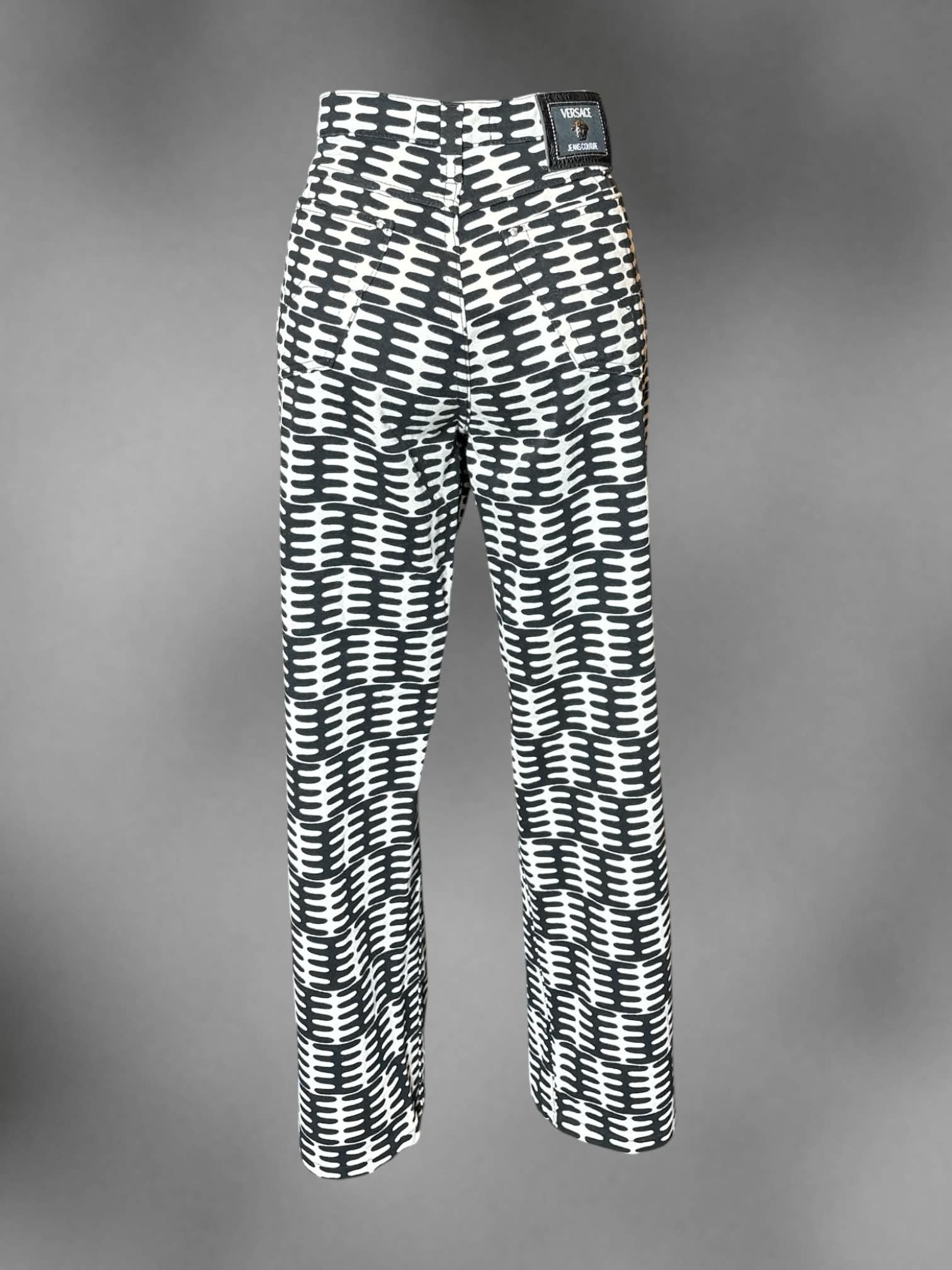 M Versace Jeans Couture black & white high-waisted jeans