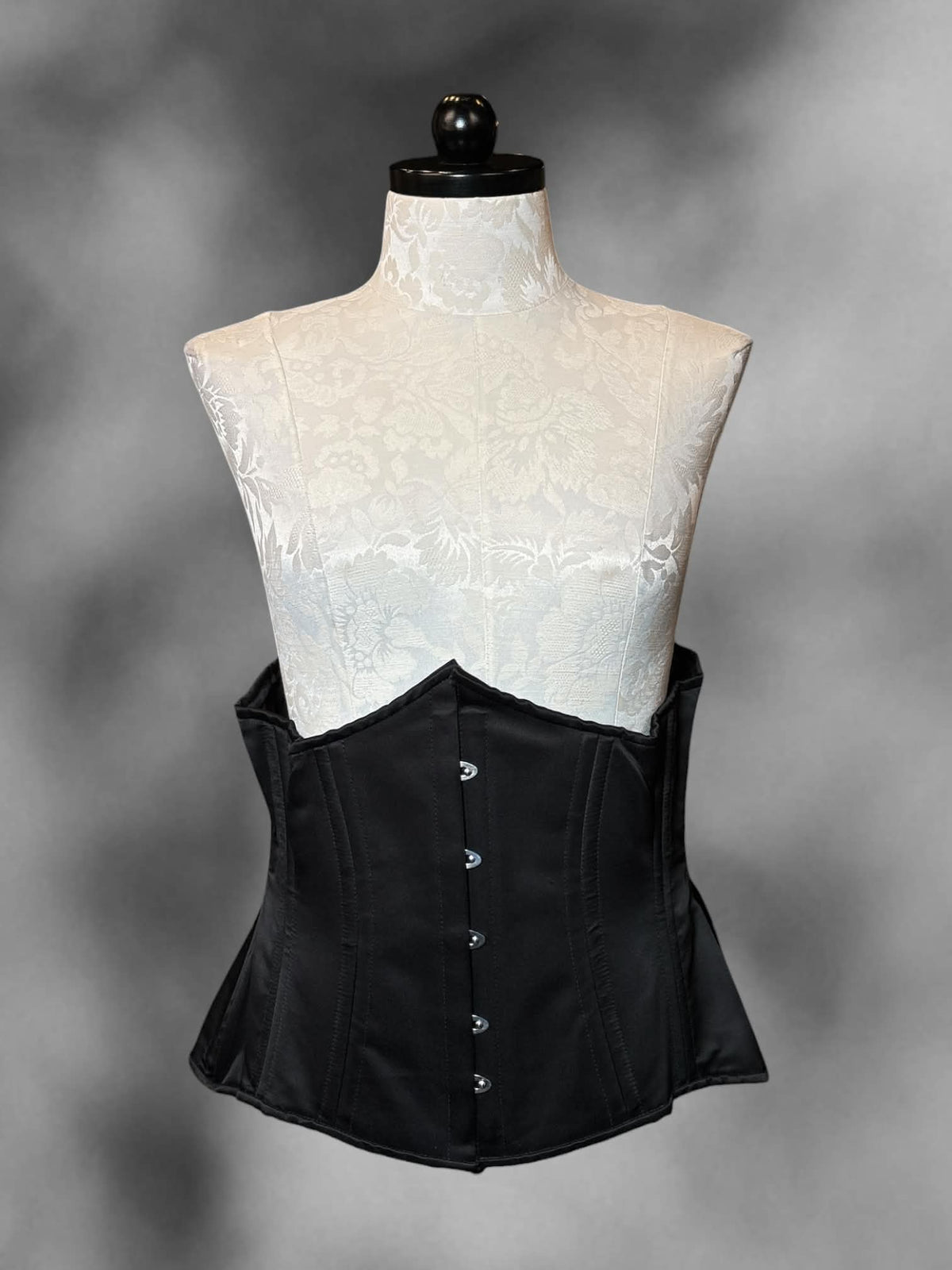 1X Orchard Corset designer black corset with clasps on front