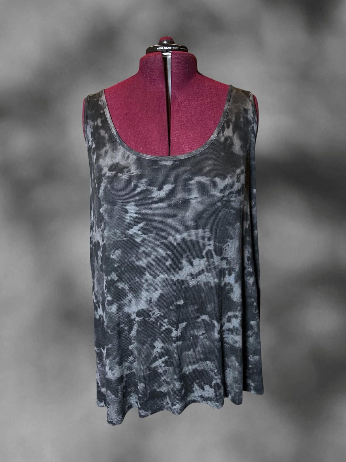 7X Terra & Sky grey tie-dye ribbed tank top