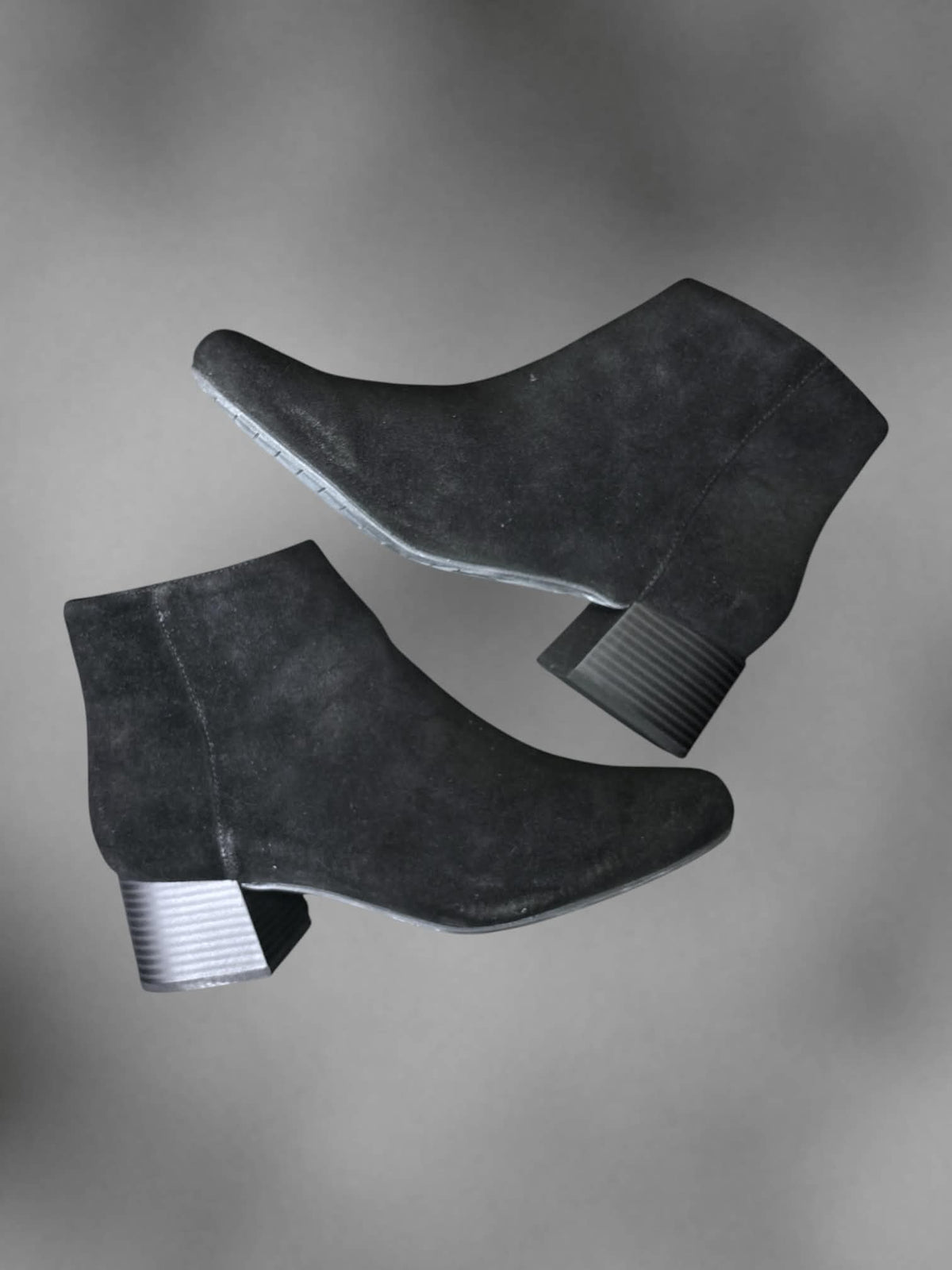 Size 11 Reactions Kenneth Cole  new in box black suede heal ankle boots with zipper on side