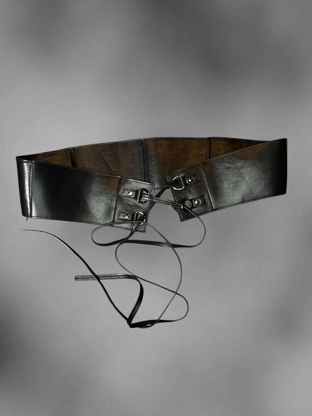 X Killstar NWT black faux leather woodland pine belt